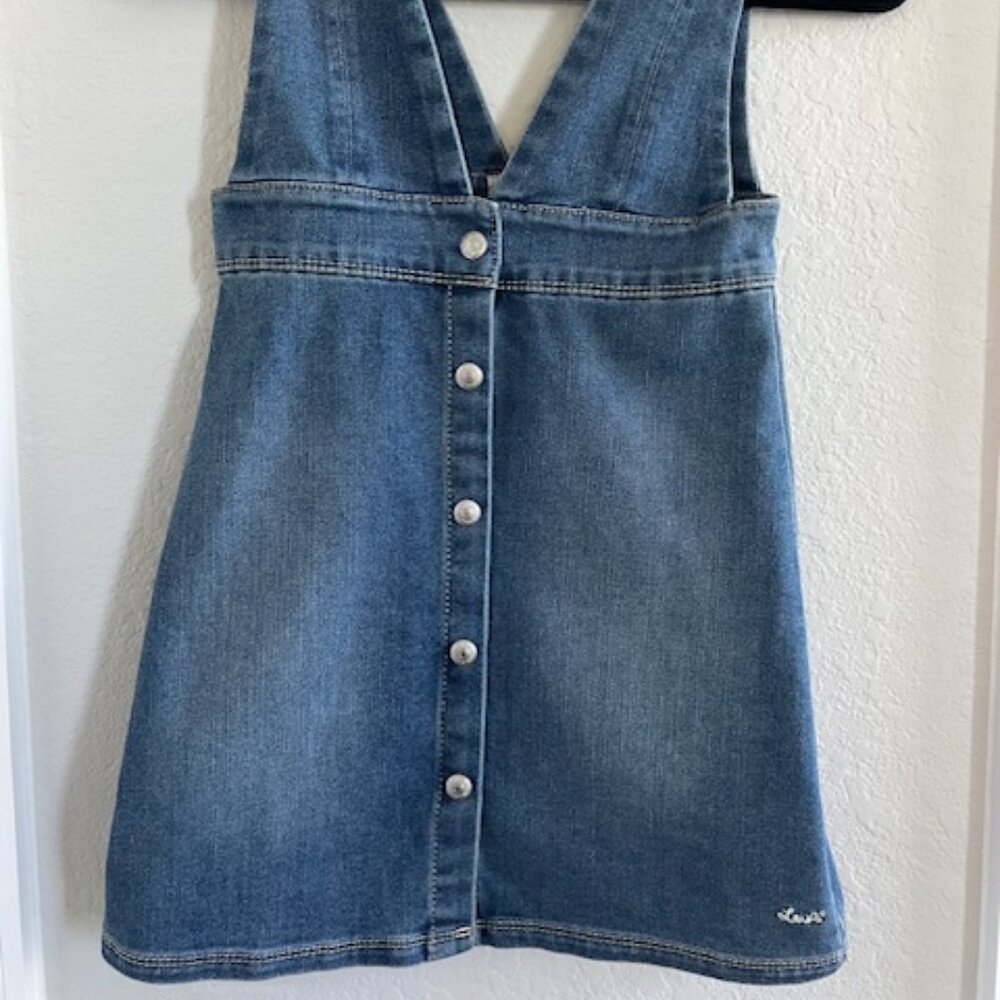 Levi's Kids Girl's Pinafore Jumper Sleeveless Denim Jean Dress 6X NEW